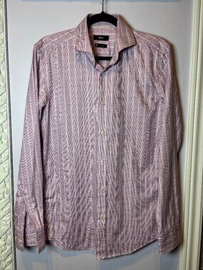 Hugo Boss Button Up Cotton Slim Fit Long Sleeve Dress Shirt Size 15